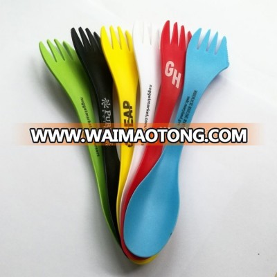 creative multifunction three in one soup spoon custom logo colorful plastic Spork Knife Fork Spoon