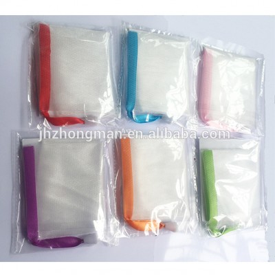 Custom logo color ribbon net clean soap bubble bath soap mesh bag,soap bubble bath mesh,Soap bubble net