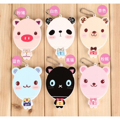 Super cute cartoon face cat cosmetic mirror, portable cartoon comb mirror set