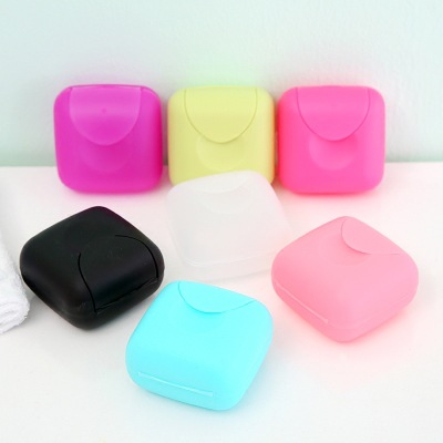 Plastic hand-sealed soap box, travel with waterproof leak-proof buckle candy color creative travel soap case