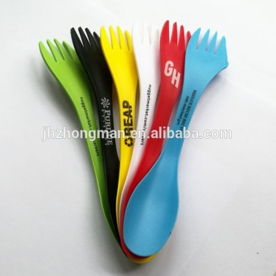 custom logo colorful plastic fork spoon creative multifunction spork