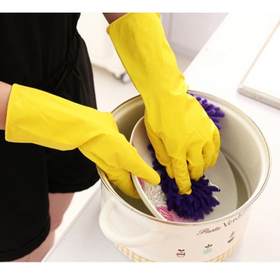 Household cleaning latex gloves, clothes washing dishes rubber waterproof gloves