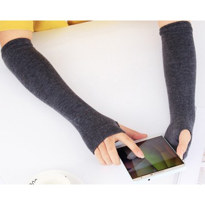 Ladies autumn and winter half finger gloves, lovely finger long wool gloves