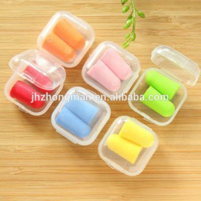 Travel sleep noise protection soundproof comfortable ear protection plastic shell foam sponge earplugs