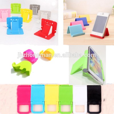 custom logo colourful Portable fashionable cute plastic silicone folding the tablet mobile phone stand stent support