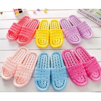 Men and women soft bottom hollow anti-skid slippers, couple bathroom summer home slippers