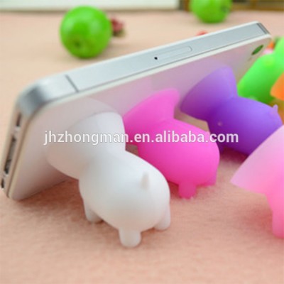 Cute smart phone universal mobile phone holder,silicone pig shape mobile support